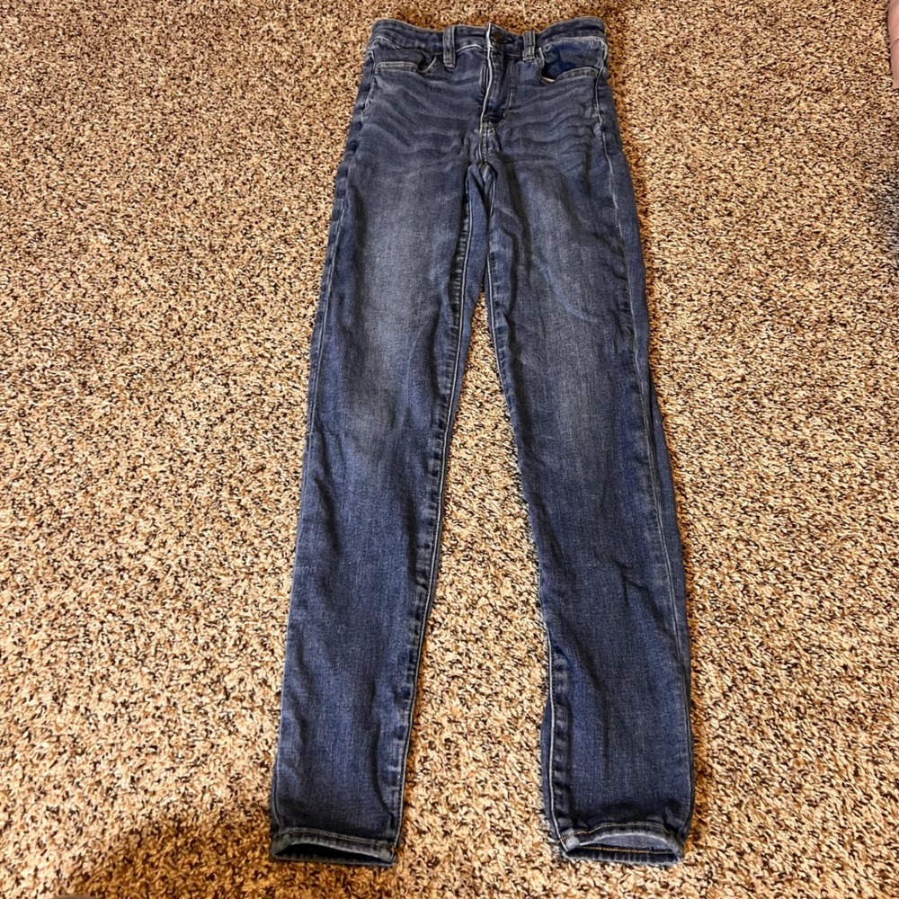 American Eagle Jeggings Next Level Stretch‎ Dark Wash Denim Jeans 0 Long